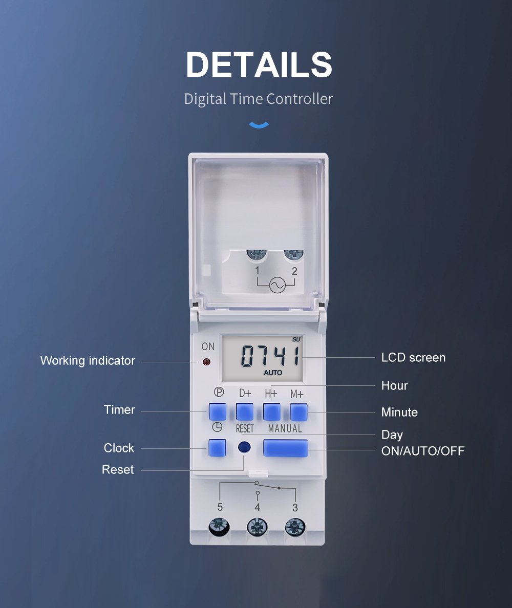New Tomzn Digital Timer 30A weekly programmable for solar wapda net metering green meter electrical device - Image 8