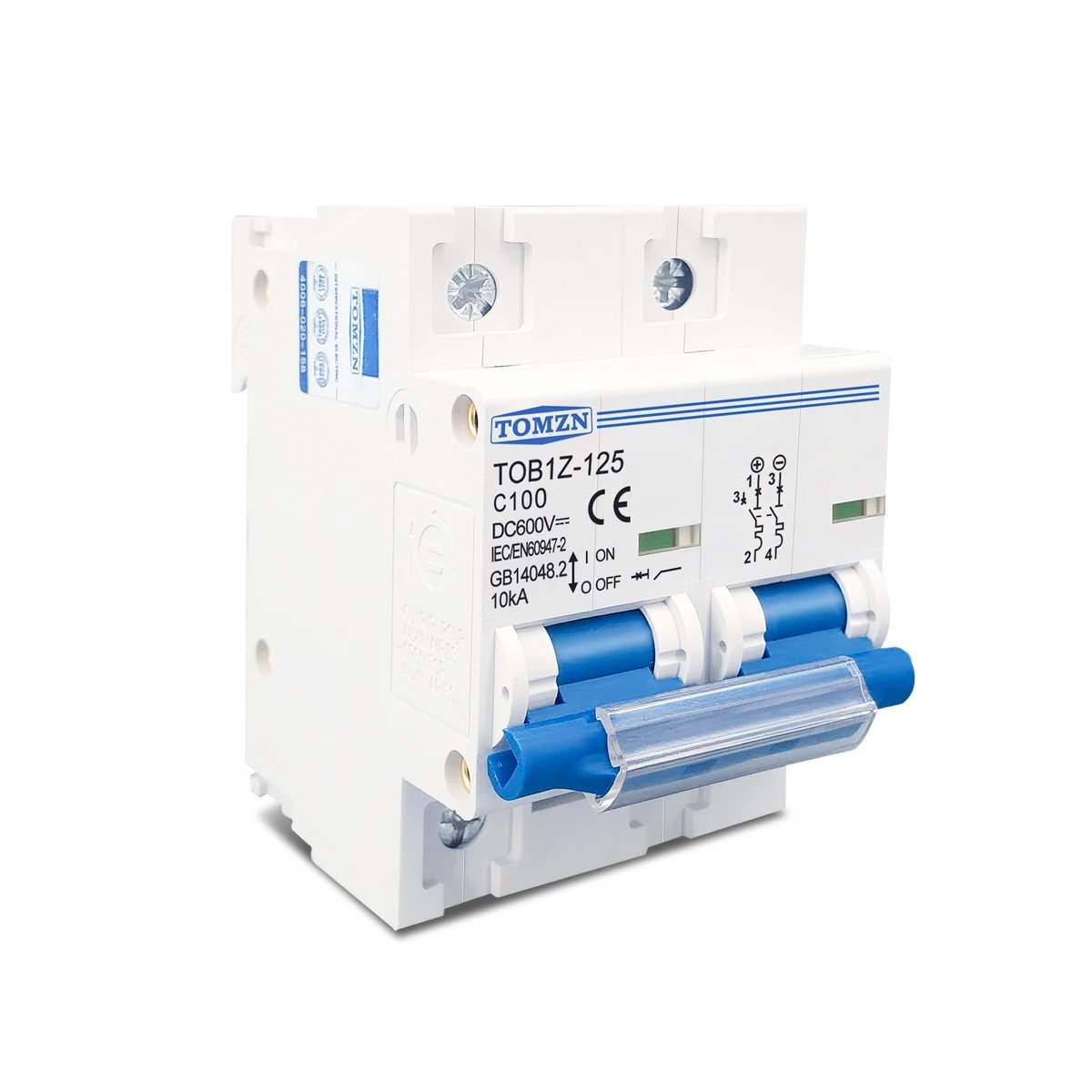 original tomzn 2P DC MCB 600V Circuit breaker FOR PV System C curve Battery Main Switch WITH 1 YEAR WARRANTY - Image 6