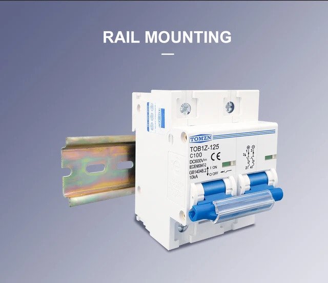 original tomzn 2P DC MCB 600V Circuit breaker FOR PV System C curve Battery Main Switch WITH 1 YEAR WARRANTY - Image 3