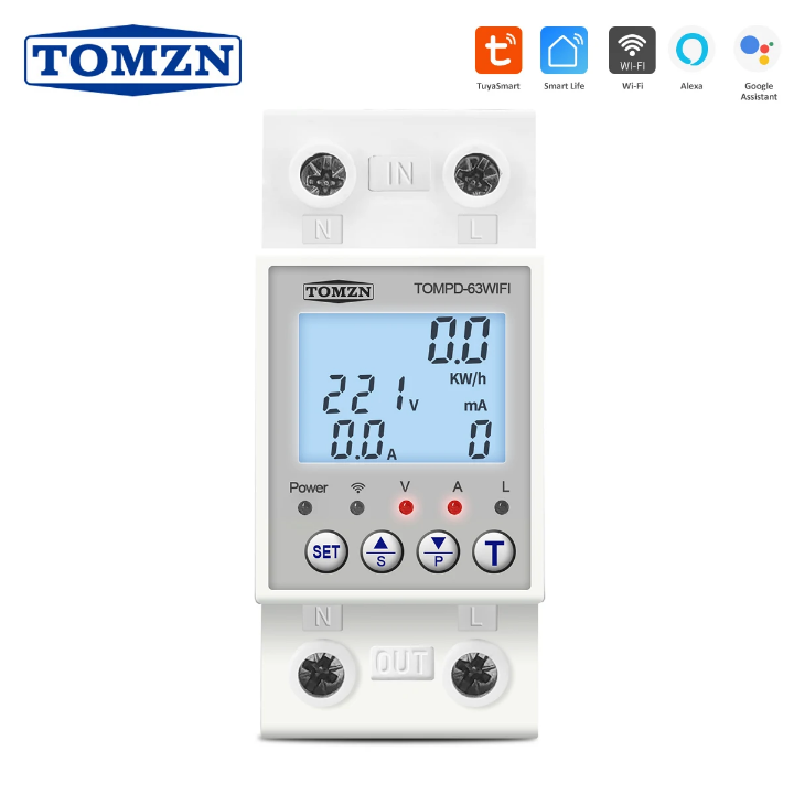 single phase three phase green meter on grid off grid unit locking device new model tomzn 63 a device relay protection switch - Image 4