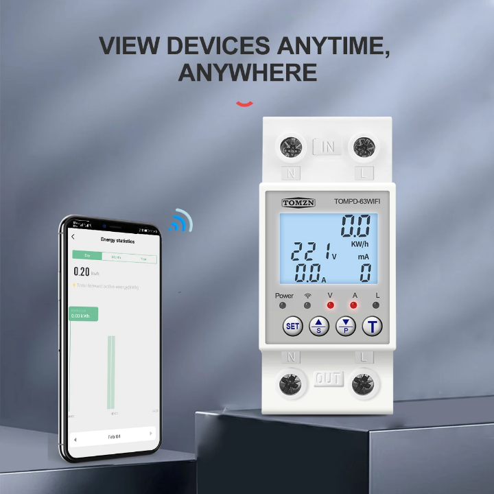 single phase three phase green meter on grid off grid unit locking device new model tomzn 63 a device relay protection switch - Image 7